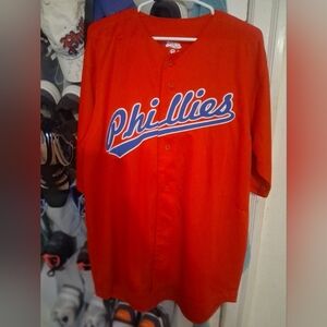 Stitches Brand Philadelphia Phillies Button Up Jersey